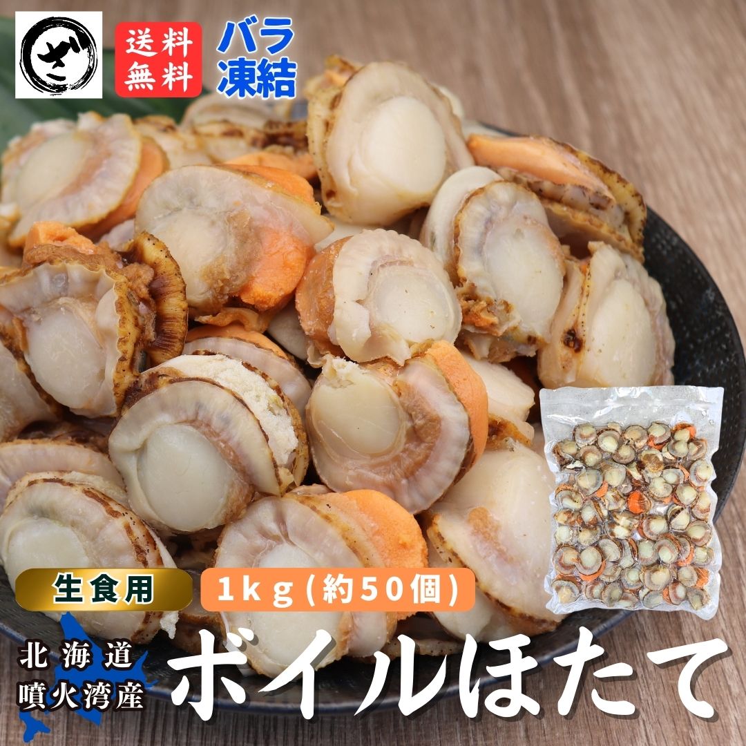 生食用北海道産ボイルホタテ約1kg 噴火湾産 帆立 ほたて 国産 海鮮 魚介 貝 BBQ ボイル済 お取り寄せ